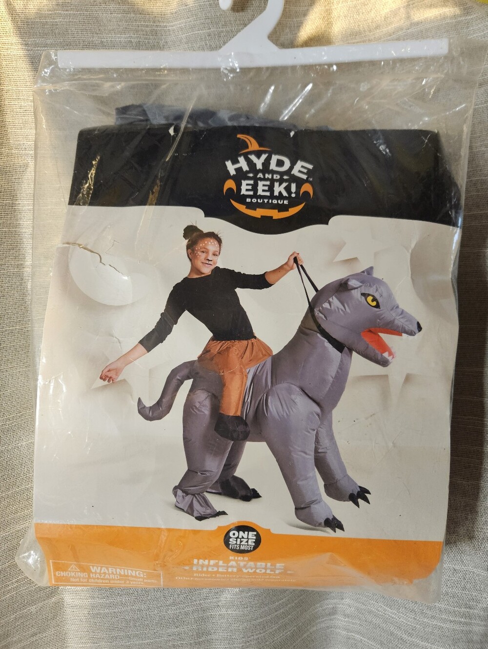 Kids Inflatable Wolf Rider Costume OSFM New